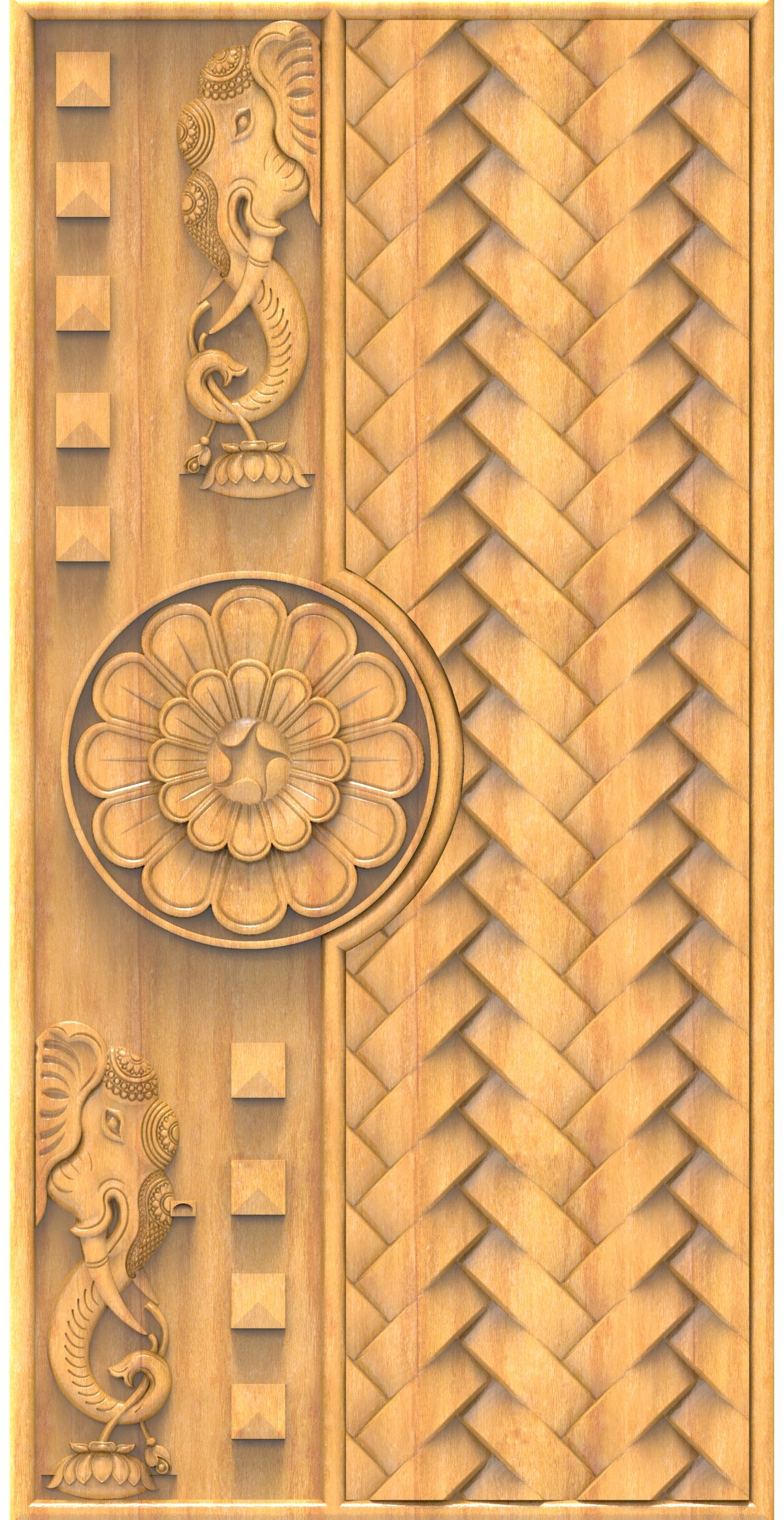 JK RARE COLLECTION - PAGE-17 Lord Ganesha Divine Carved Temple Door 3D Model